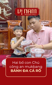 Thưởng thức Bánh đa cá rô cùng hai bố con Chú Công an