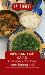 Có viên canh cải cá rô, không lo phải ăn cơm khô 